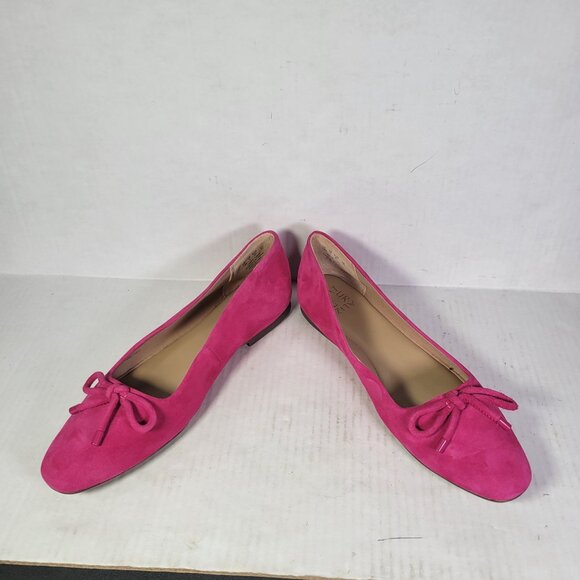 Naturalizer Women Fuchsia Suede Ballet Flats With Bow Detail Size 10 - Picture 7 of 7